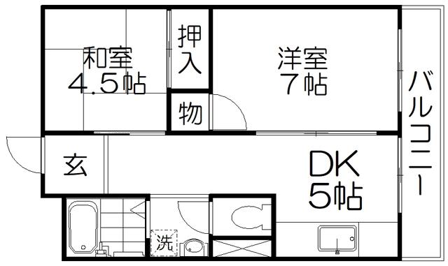 グロース寝屋川I(2DK/4階)の間取り写真