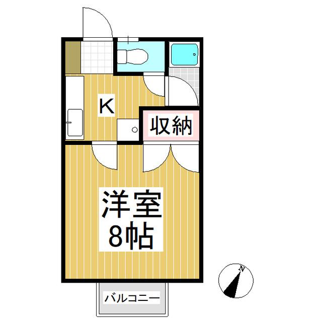 ハイツすいとぴい(1K/2階)の間取り写真