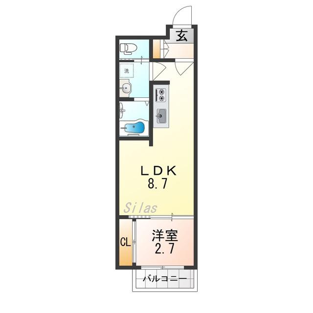 H-MAISON森ノ宮II(1LDK/3階)の間取り写真