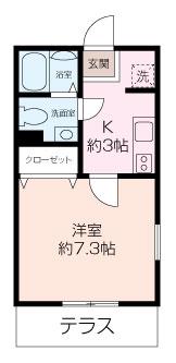 メゾンアイ(1K/1階)の間取り写真