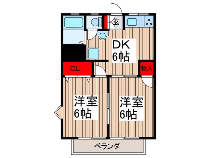 メゾンドラシュレ(2DK/1階)の間取り写真