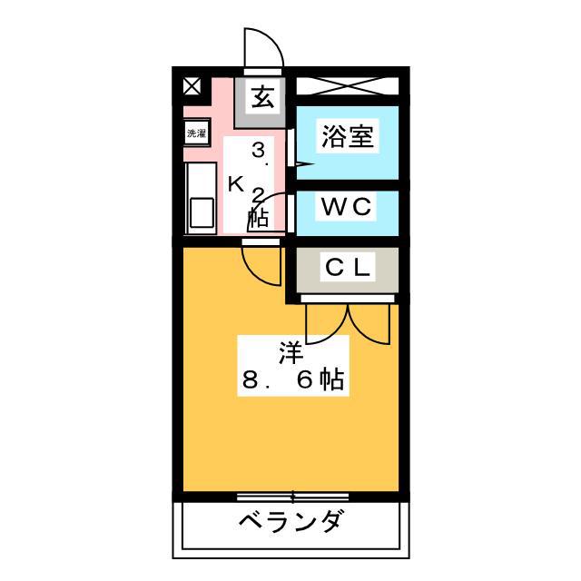 HARMONY(1K/2階)の間取り写真