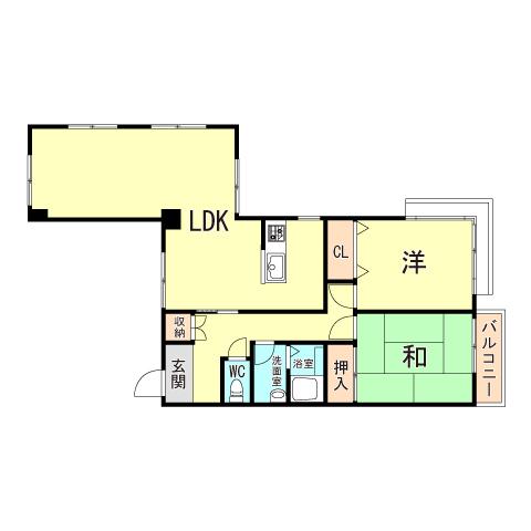 第2トキワハイツ(2LDK/4階)の間取り写真