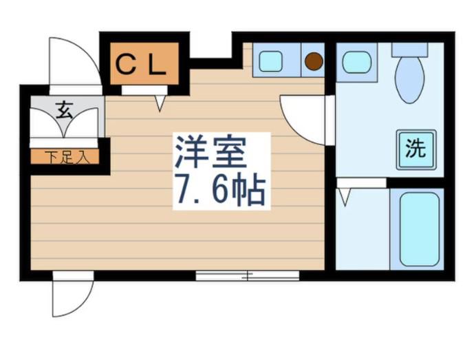 カーサヴィアンカ(ワンルーム/1階)の間取り写真