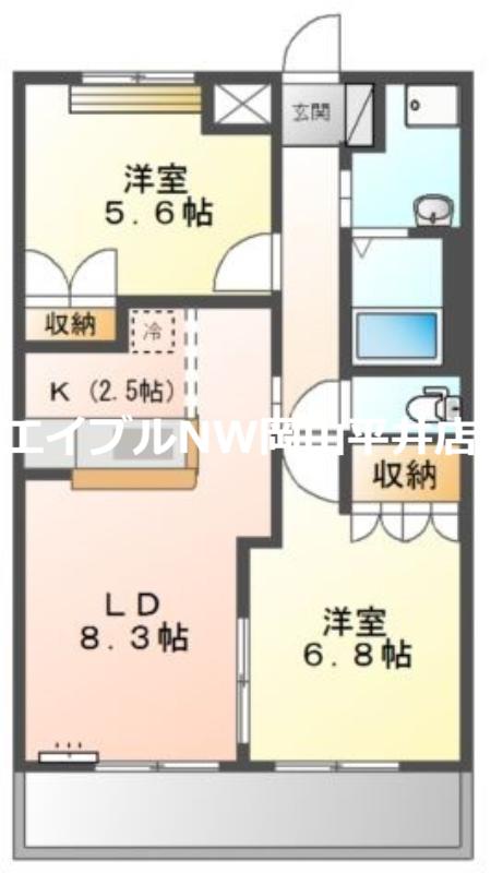 菜園SAIEN(2LDK/2階)の間取り写真
