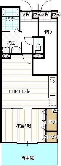 IYO ET UNAMI(1LDK/1階)の間取り写真