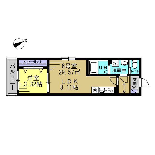 AJ幕張II(1LDK/1階)の間取り写真