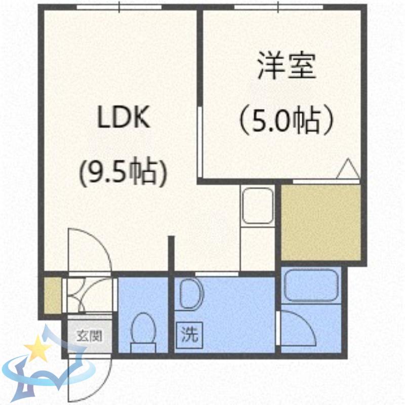 ブランノワールAMJ815(1LDK/4階)の間取り写真