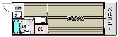 グリーンハイツ山中(1K/2階)の間取り写真