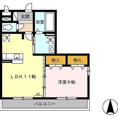 プレジール多米(1LDK/2階)の間取り写真
