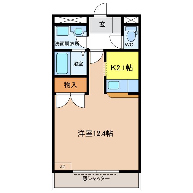 プチコパン町屋(ワンルーム/1階)の間取り写真