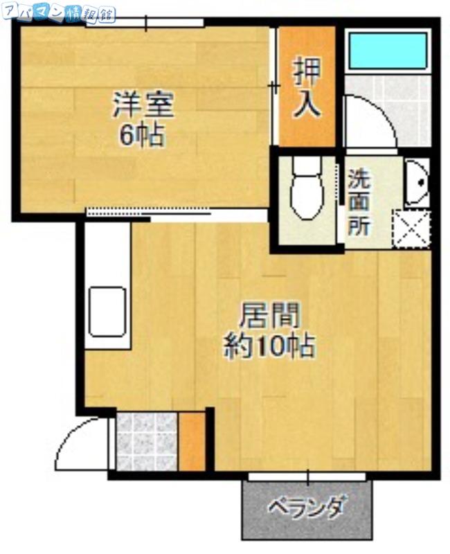 カーサデポルト(1LDK/2階)の間取り写真