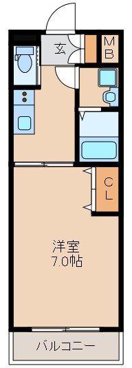 FUKUE MAISON TOYONAKAIII(1K/1階)の間取り写真
