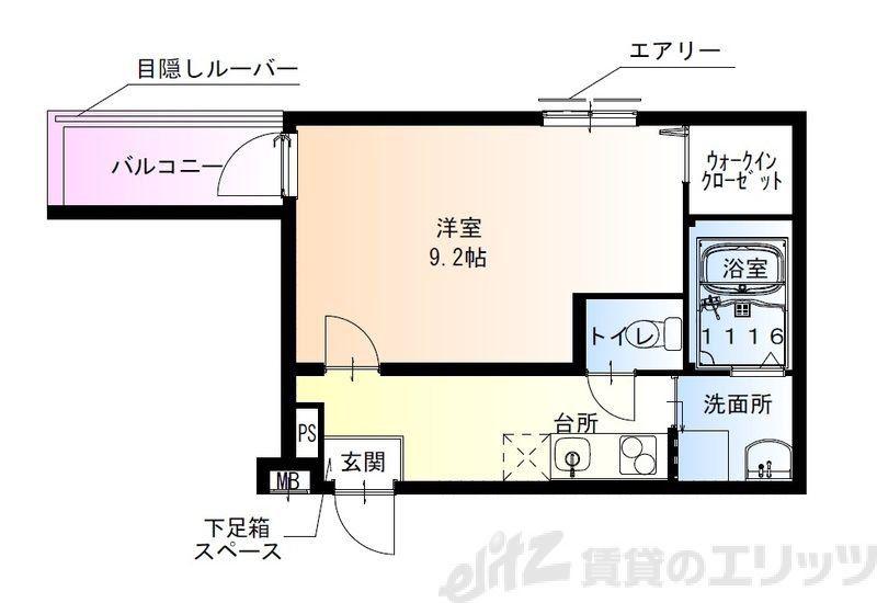 フジパレス阪急茨木北II番館(1K/1階)の間取り写真