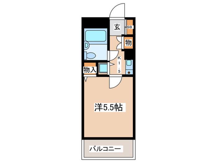 クリオ浅間台弐番館(1K/5階)の間取り写真