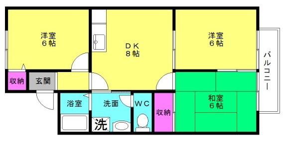 プレズントハイツ(3DK/2階)の間取り写真