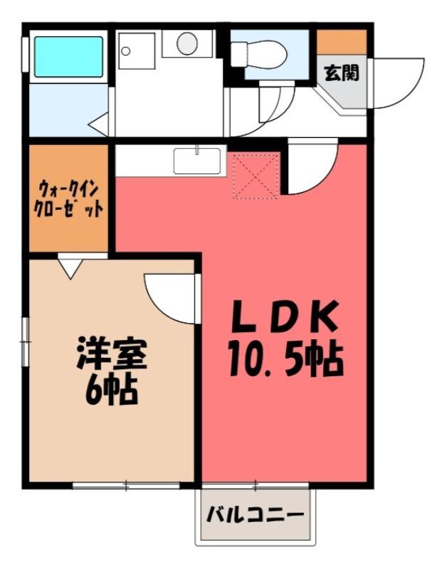 サニーエミネンス(1LDK/2階)の間取り写真