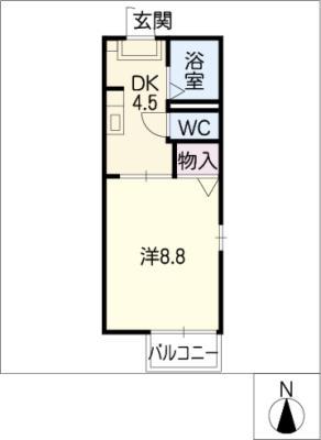 レクエルド諏訪(1DK/1階)の間取り写真