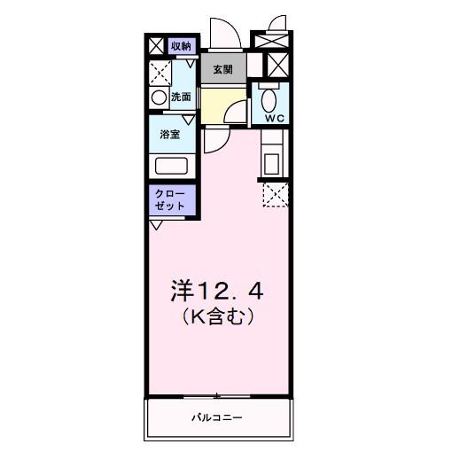 ルートサイドヴィラ(ワンルーム/3階)の間取り写真