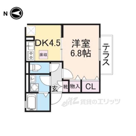 セレーノ(1DK/1階)の間取り写真