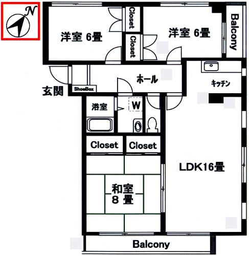 ケーワイヒルズ(4LDK/3階)の間取り写真