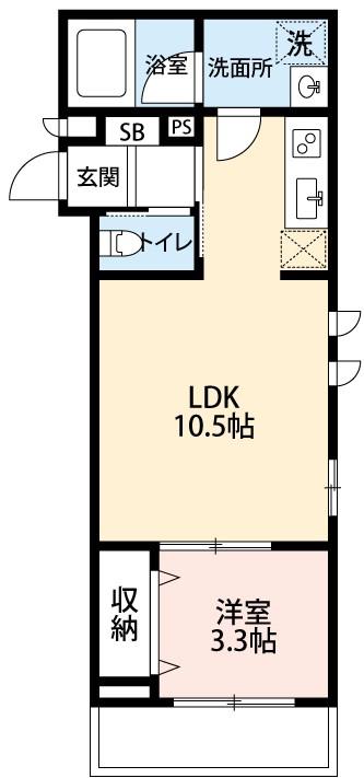 レガーロ(1LDK/1階)の間取り写真