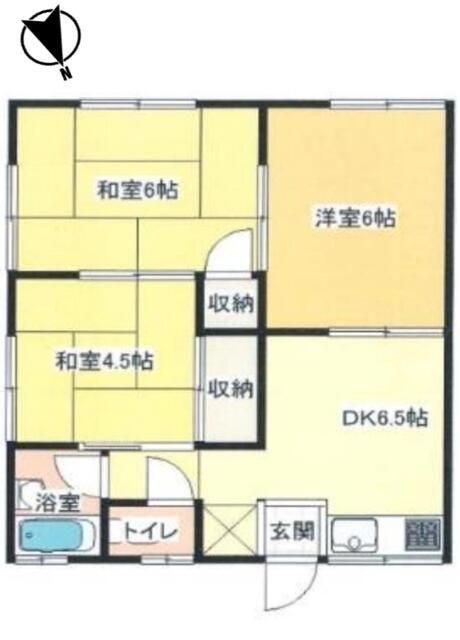レジデンス佐原(3DK/1階)の間取り写真