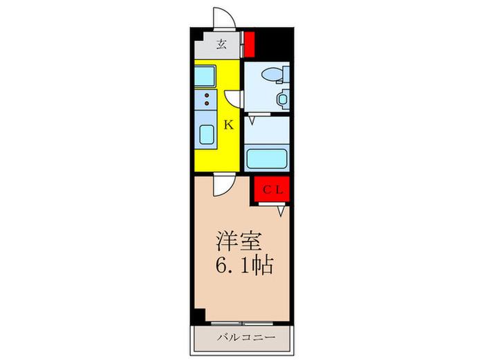 TST池田駅前(1K/5階)の間取り写真