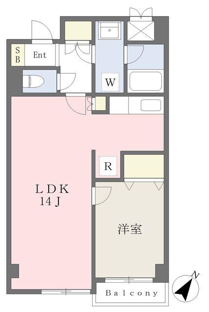 プラーズ平沼(1LDK/4階)の間取り写真