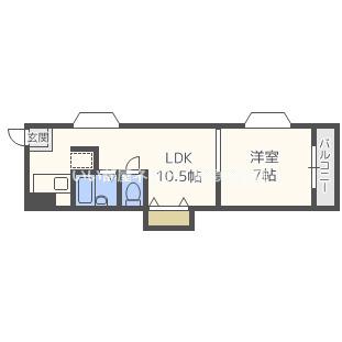 シティーハイツ関目(1LDK/5階)の間取り写真