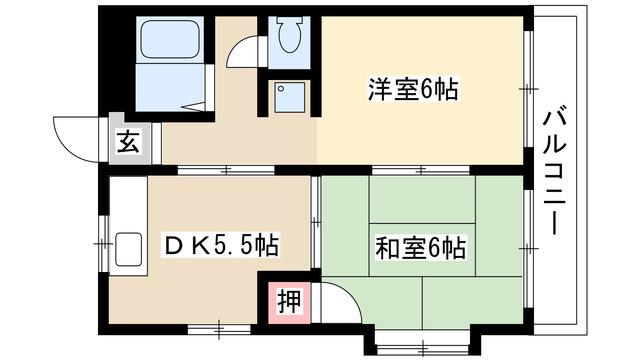 コーポNMII(2DK/3階)の間取り写真