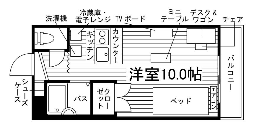 コスモスメゾン(ワンルーム/4階)の間取り写真
