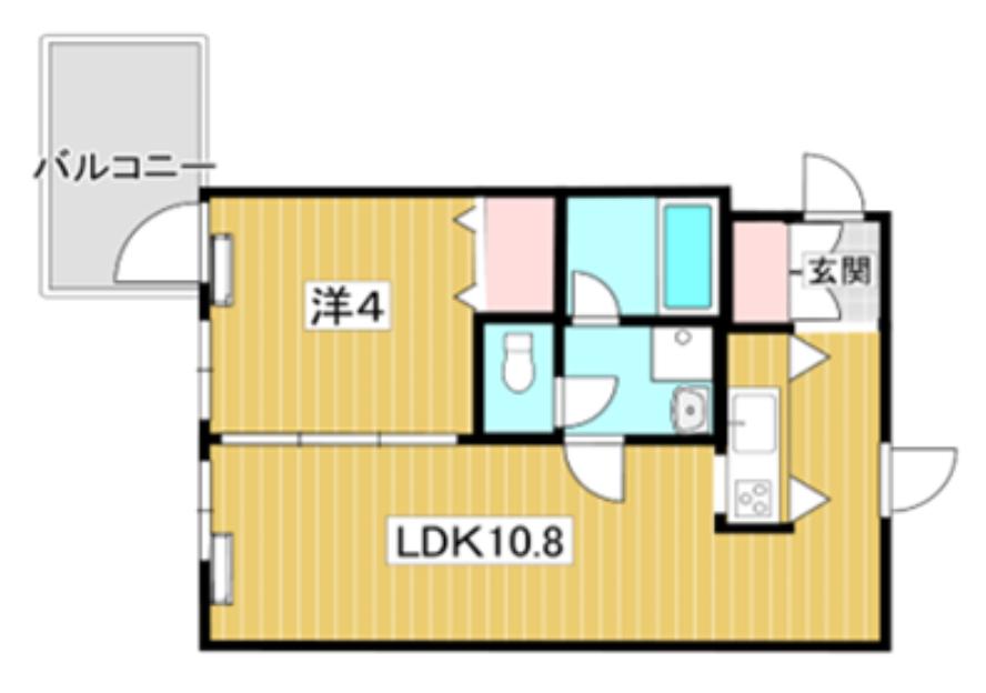 プラティーノスタンツァデュオナリマス(1LDK/3階)の間取り写真