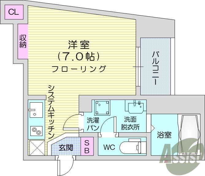IL MIO CAMPO(ワンルーム/2階)の間取り写真