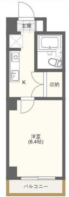 TRUST VALUE恵比寿南(1K/2階)の間取り写真