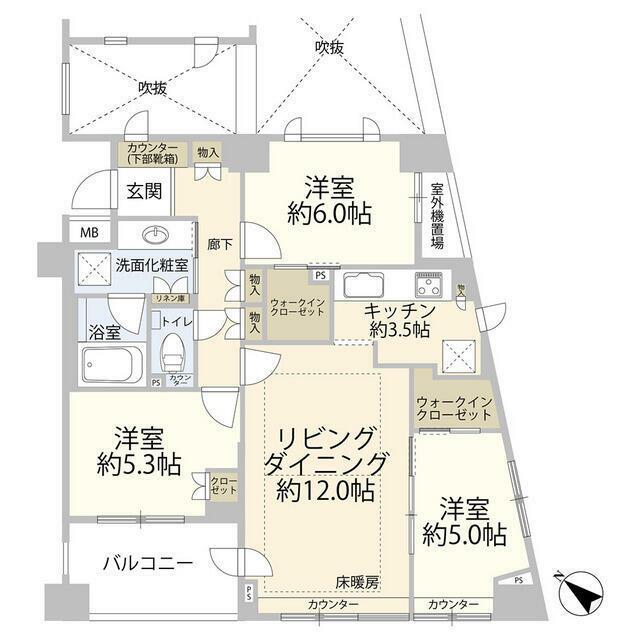 プラウド馬込(3LDK/2階)の間取り写真