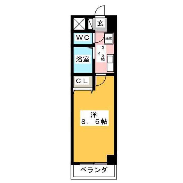 A・CITY朝日町(1K/2階)の間取り写真