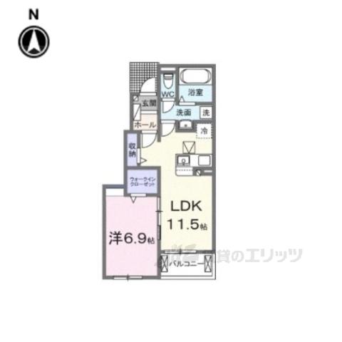 カーサセレノ(1LDK/1階)の間取り写真