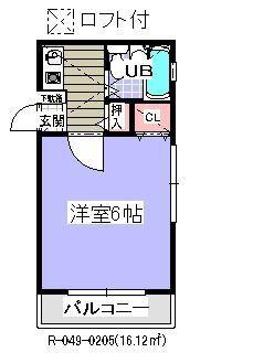 グリーンハイツ行徳R49番館(1K/2階)の間取り写真