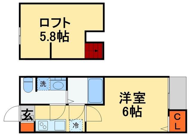 CASA VECCHIA Ⅱ(1K/2階)の間取り写真