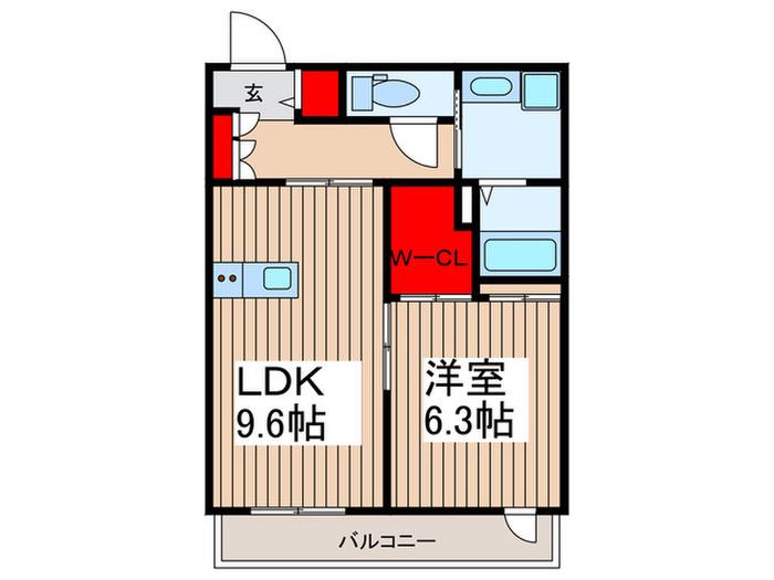 パティオ北浦和(1LDK/1階)の間取り写真