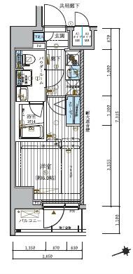 メインステージ北千住IV(1K/5階)の間取り写真