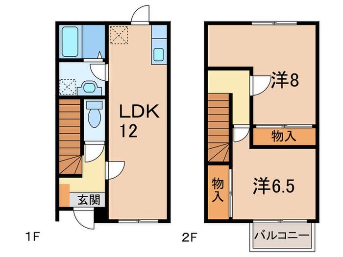 リバティーハイム(2LDK/1階)の間取り写真