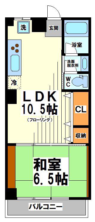 ハイツモンテ 弊社専任(1LDK/2階)の間取り写真