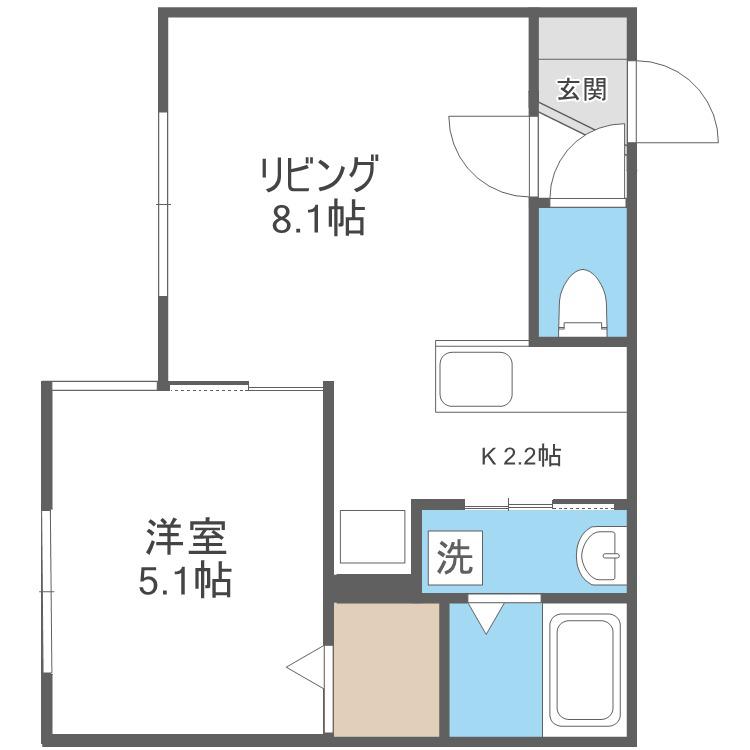 ESTOR NANGO (1LDK/3階)の間取り写真