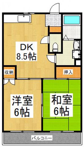 KS中央マンション(2DK/1階)の間取り写真