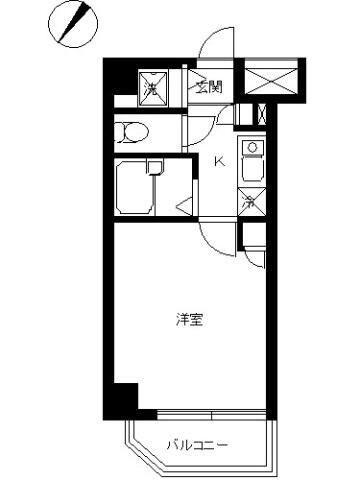 スカイコート代々木(1K/8階)の間取り写真