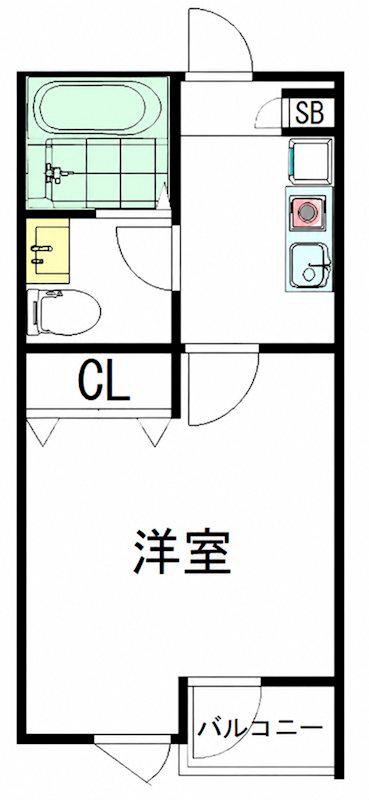 パルゼパークサイド吉祥寺(1K/2階)の間取り写真