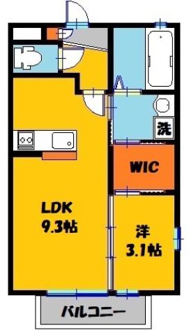 メゾン・ド・MK D(1SK/1階)の間取り写真
