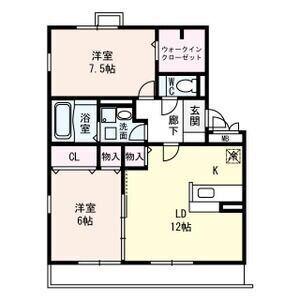 レークタウン B棟 B(2LDK/2階)の間取り写真